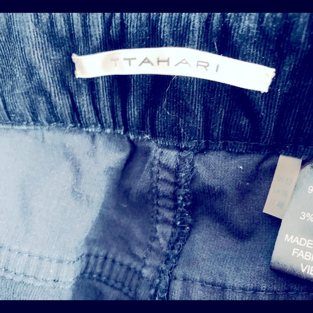 T Tahari Navy Blue Corduroy Pants Sz 12 - Picture 5 of 5